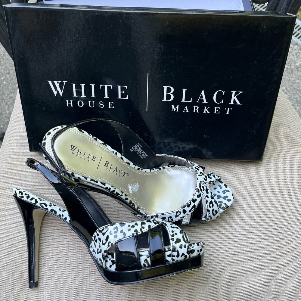 White House Black Market Kurt heels stiletto leopard print with box